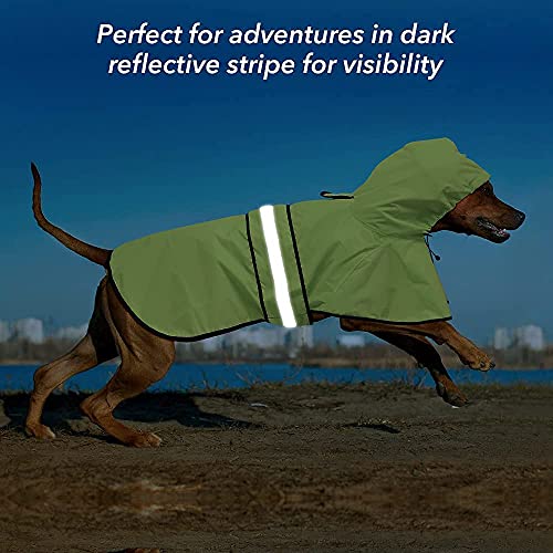 Ezierfy Reflective Dog Raincoat - Lightweight Raincoats Jacket For Dogs, Adjustable Dog Hooded Raincoats, Rain Coat Slicker Poncho For Small To X- Large Dogs And Puppies (Neon Green, X-Large) #TOP4