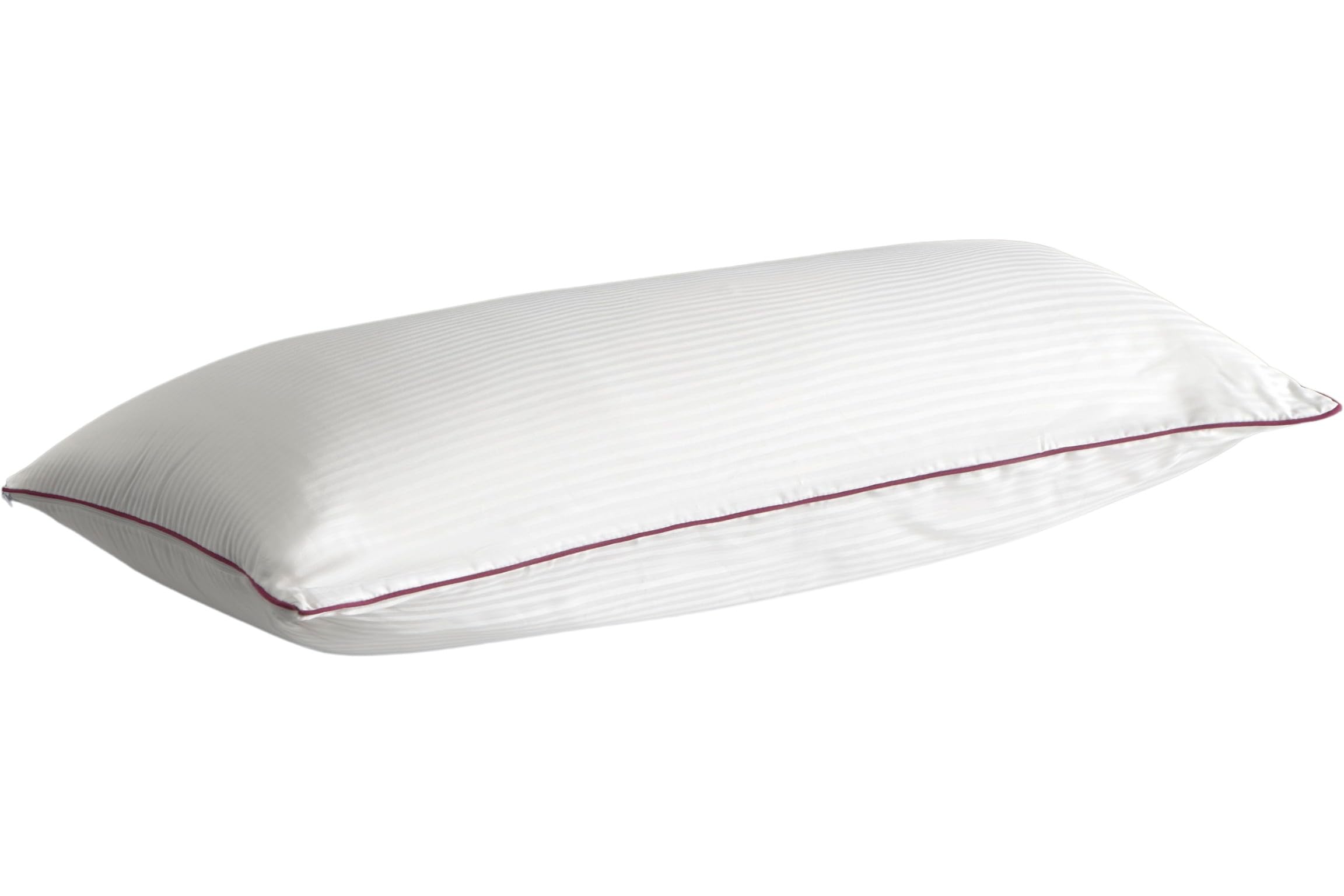 Velfont Almohada Royal con Doble Funda, Firmeza Media-Alta, Funda 100% Algodón 200 Hilos, Ribete Granate (135 cm)