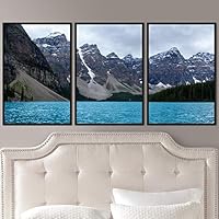 3 Piece Framed Canvas Wall Art Winter Lake Canvas Prints Home Artwork Decoration for Living Room,Bedroom - 16