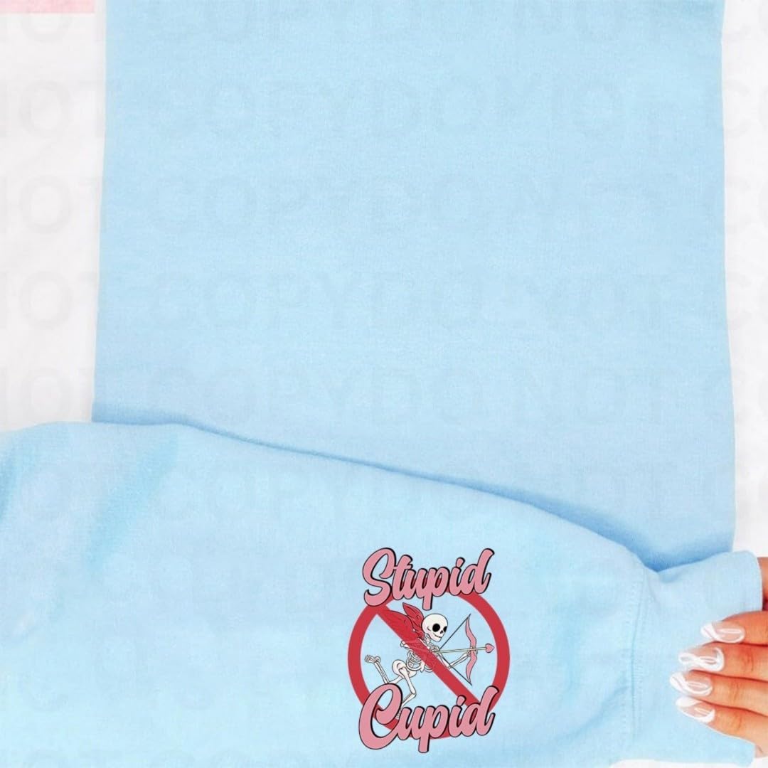 Anti-Valentine's Day Skeletons Watercolor Iron On Transfers - Heat Transfer Vinyl Decals Patches Design - Stickers T-Shirts Clothing Hats Pillows Backpacks for Women Crafts