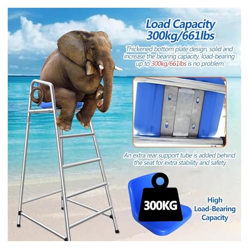 Silla de Socorrista para Piscina Alta 4 Escalones 180cm miniatura 4