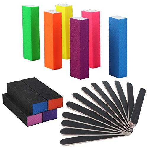 Mipruct 22PCS Nail files and buffers,Nail buffers blocks, Manicure tools with nail file and nail buffer block for acrylic nails,emery boards for nails