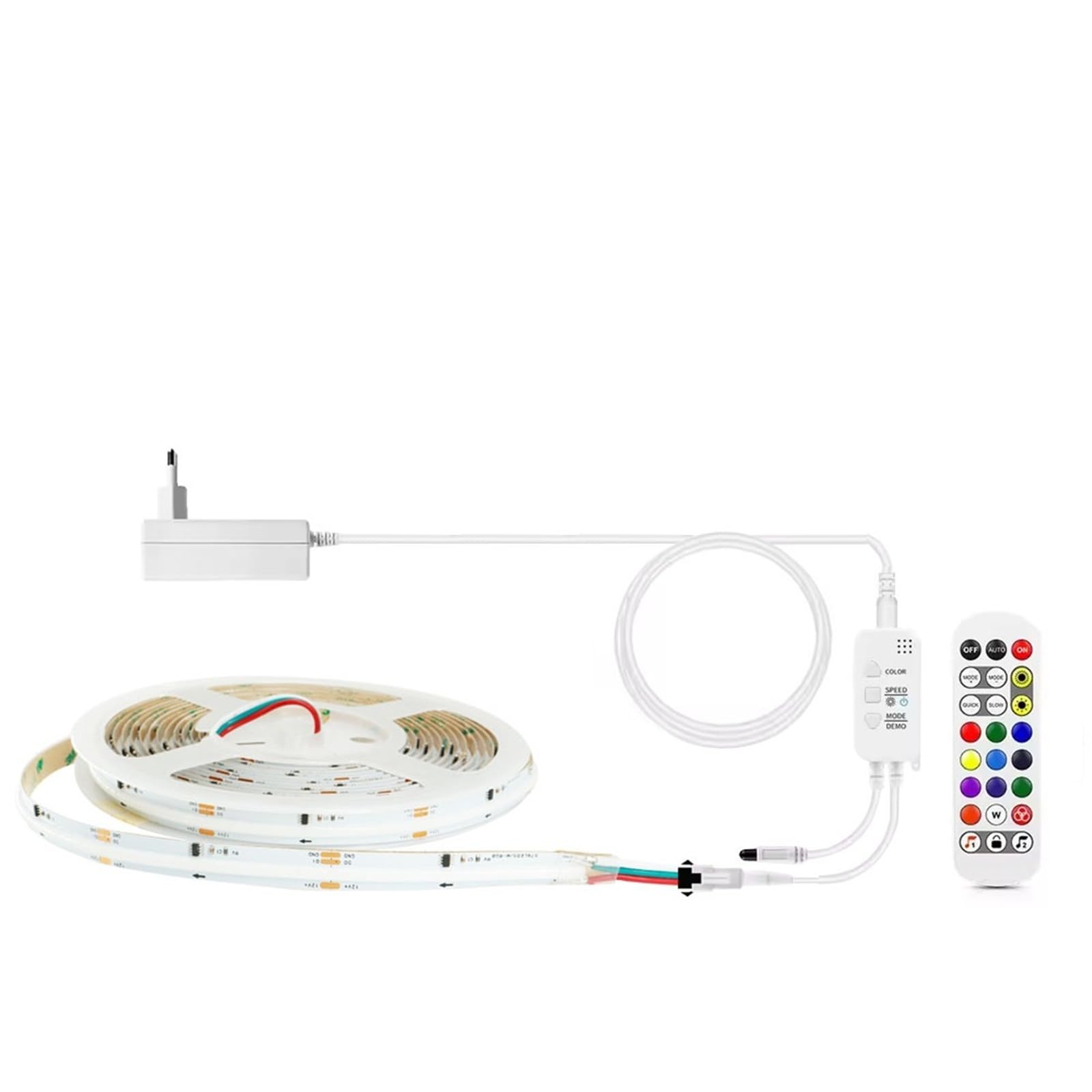 LED Light Strip Tuya WIFI APP Control Flexible Smart Addressable RGB Tape DC12V(EU Plug,5M Kit)