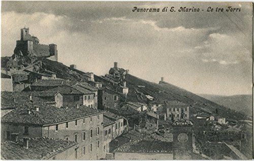 Primi anni 1900 Rep. San Marino - Vista delle Tre Torri - FP B/N VG Cartolina Postale