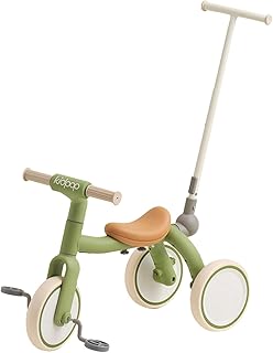 Kidpop Pony 4-in-1 Kids Tricycle Stroller with Handle Push Bike for Toddlers 1-3 Award Winning Balance Bike Best Gift for Toddler (Green)