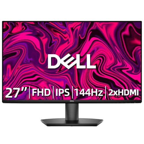 Image of Dell S27 Series - 27 inch FHD Monitor - IPS 144Hz Refresh Rate - AMD FreeSync - VESA, 16:9 Monitor, 1000 : 1 Contrast Ratio, 1ms MPRT Grey-to-Grey Response Time, Low Blue Light, 2 x HDMI, Black