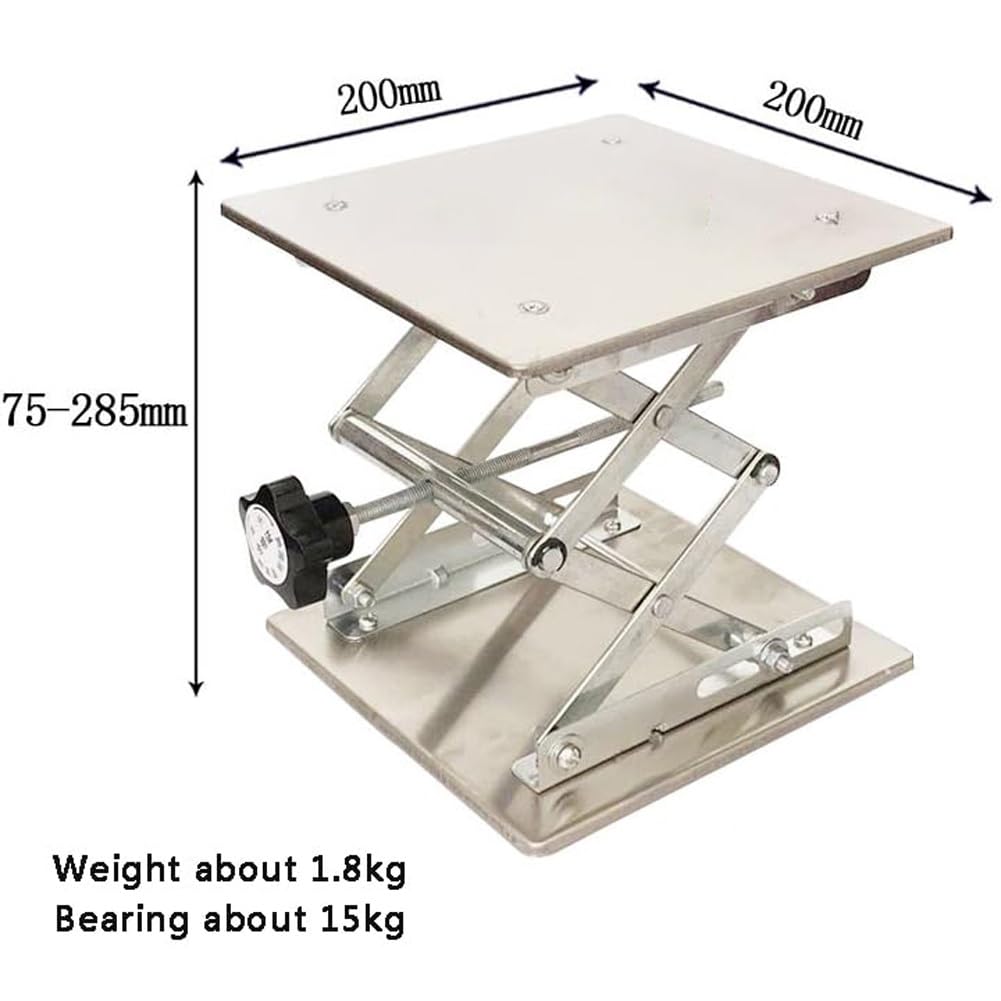 Mesa elevadora Manual, pequeña Plataforma elevadora de Aluminio | Tijera estante soporte laboratorio,elevador carga móvil 5/10/15/20/25 kg,mesa soporte elevación miniatura(200*200mm)