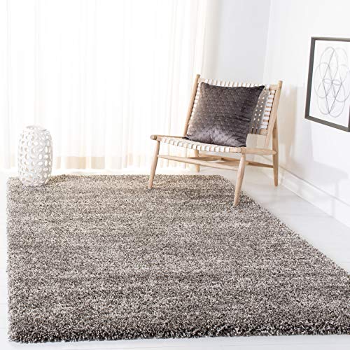 SAFAVIEH Hudson Shag Collection Area Rug - 8' x 10', Grey & Ivory, Modern Abstract Design, Non-Shedding & Easy Care, 2-inch Thick Ideal for High Traffic Areas in Living Room, Bedroom (SGH297F)