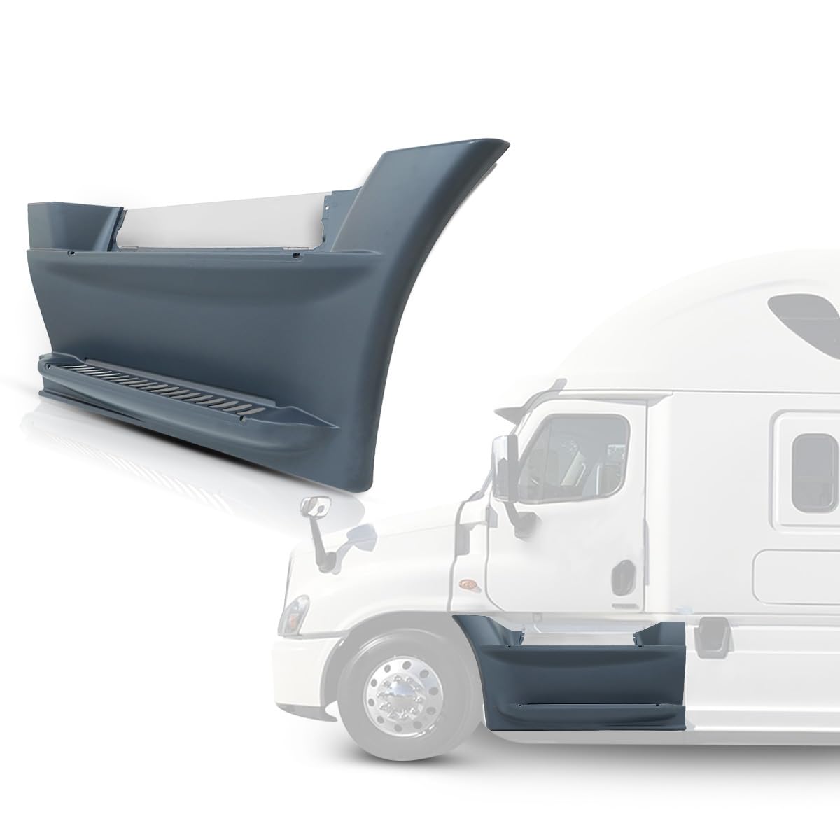 Front Fairing Skirt Panel with Metal Step for Right Side, Compatible with Freightliner Cascadia 2008-2017,