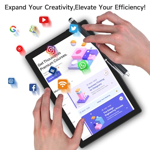 Image of 2 in 1 Android Tablet 10 Inch with Tablet Case and Stylus Pen Android 15 Tablet 5G WiFi-6 1280 x 800 Full HD IPS Display 6000mAh 64GB ROM + 12GB RAM (4+8 Virtal) 1024GB