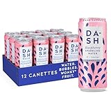 DASH 12x Eaux pétillantes aromatisées à la framboise. SANS Sucre, SANS Édulcorant, SANS calories – Infusées avec des Fruits rejetés (12x330ml)