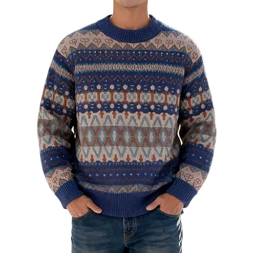 Generisch - Jersey de punto para hombre estilo noruego - Suéter invernal con patrón jacquard y cuello alto | Grueso jersey de punto para días fríos, M | Ya disponible en tu tienda friki favorita! En mundofriki.es!