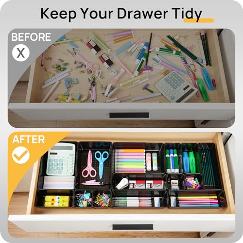 image for Vtopmart 25 PCS Office Desk Drawer Organizers Set, 4-Size Versatile Pl