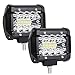 URAQT LED Arbeitsscheinwerfer, 2x60W LED Auto Scheinwerfer 6000K Zusatzscheinwerfer, IP65 Wasserdicht Strahler LED Offroad Flutlicht, Rückfahrscheinwerfer für Auto, Traktor, SUV, UTV, ATV, 4 Zoll