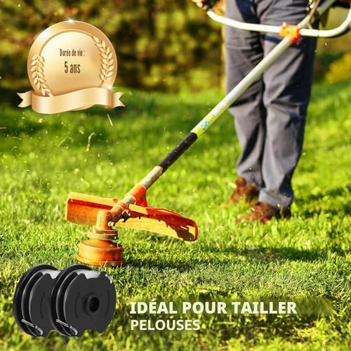 Parkside Lot de 6 bobines pour bobine de fil coupe-bordure Parkside (Prt 550 A1/B2/C3 20-Li C3) Pièces de rechange pour coupe-bordure, diamètre 1,6 mm et longueur 8,3 m, convient pour coupe-bordure – vue 7