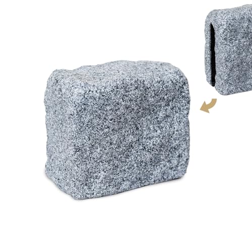 Beuta Polyrock End Block – 7" L x 4" W x 6.5" H – DIY Dig-Free Landscape Edging Final Piece | Connects to Complete Your Edging Project | 1 Piece - Greystone