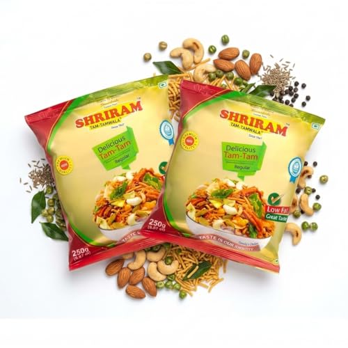 Image of SHRIRAM TAMTAMWALA Delicious Tamtam Regular Mixture Namkeen | Vadodara Special Tamtam Mix | Tasty & Crunchy Tea-Time Snack | Crispy Traditional Recipe (250g, Pack of 2)