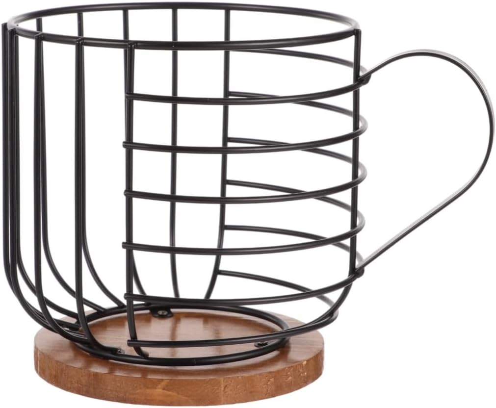 Coffee Capsules Storage Basket,Counter Coffee Caps Storage Coffee Pod Holder, Coffee Holder Wooden Base Large For Basket, Coffee Cafes, Base Countertop Coffee Coffee Filter Kitchen Organizer