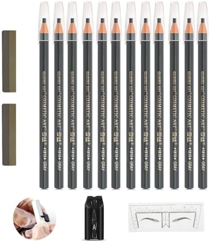 Amazon.com : Brow Pencil Mapping Kit 12pcs Microblading Eyebrows Pencil ...