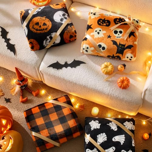 Image of BEDELITE Halloween Throw Blanket, Spooky Decor & Gift, Orange, 50 inchx60 inch