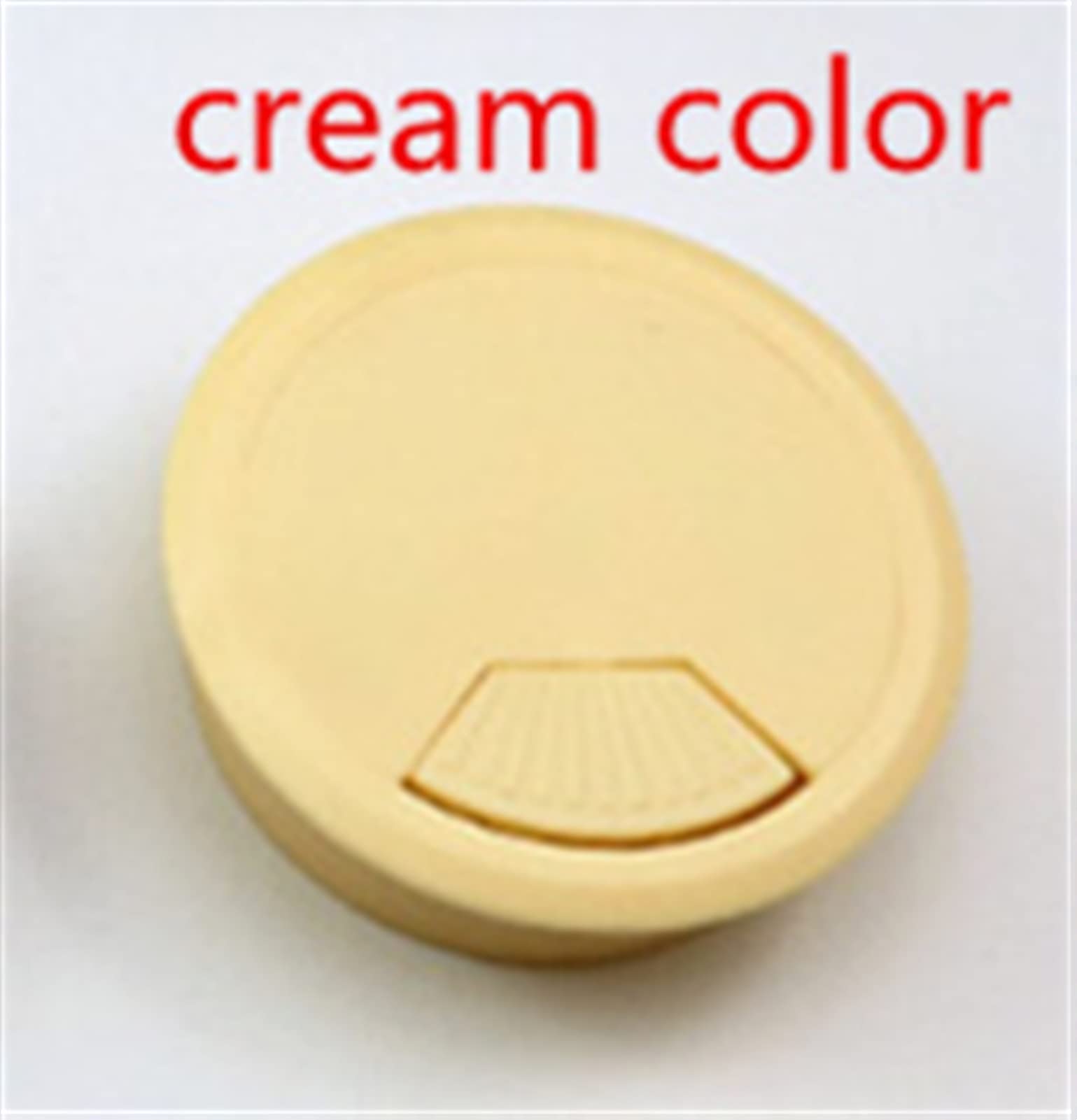 Biurko Przelotka do kabla stołowego, 2 szt. ABS Zaślepki otworów na kable Podstawa Okrągły stół Wylot biurko komputerowe Ochrona drutu Organizator Sprzęt meblowy(Cream Color,80mm)