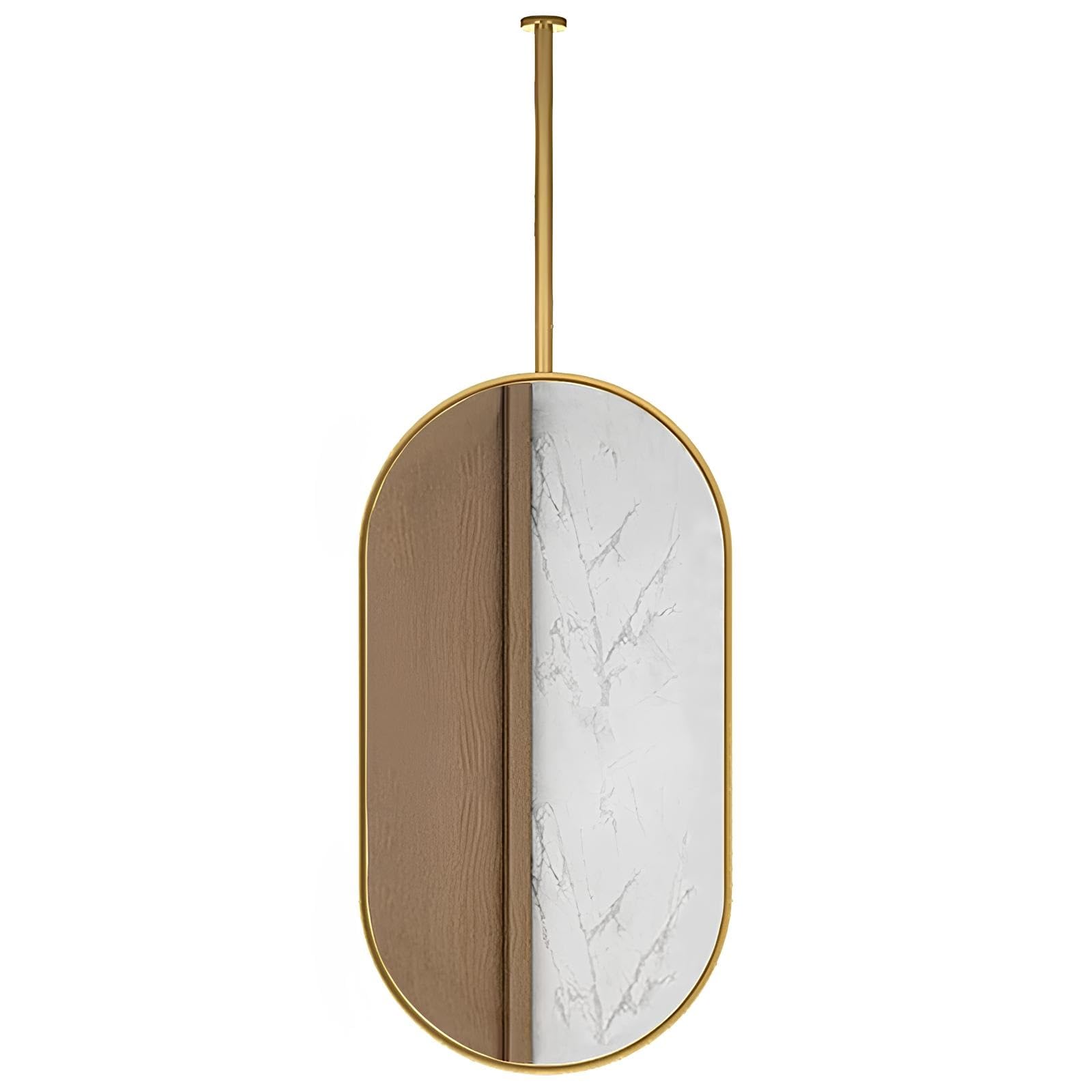 Owalne metalowe lustro łazienkowe – 50 x 70 cm wiszące lusterko do makijażu do sypialni, salonu, przedpokoju, elegancki akcent ścienny do dekoracji domu