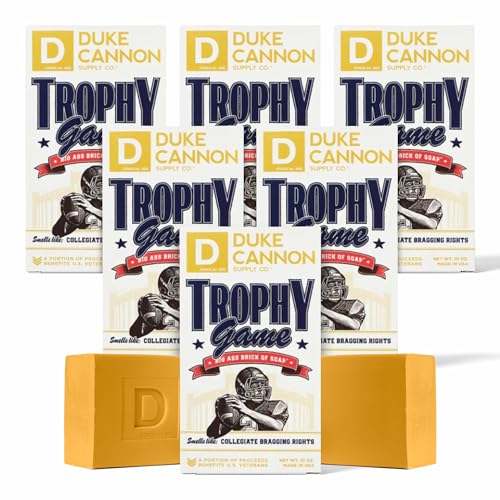 Duke Cannon Supply Co. Big Brick of Soap for Men Trophy Game Scent, Extra-Large Triple-Milled Bar Soap, Woodsy Clean Fragrance, 10 oz Each, 6 Pack