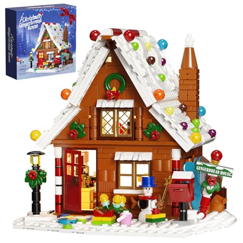 Kit maison pain d'épices Noël avec DEL compatible Lego