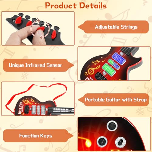 image for M SANMERSEN Electric Toy Guitars, 4 Strings Kids Electric Guitar for K