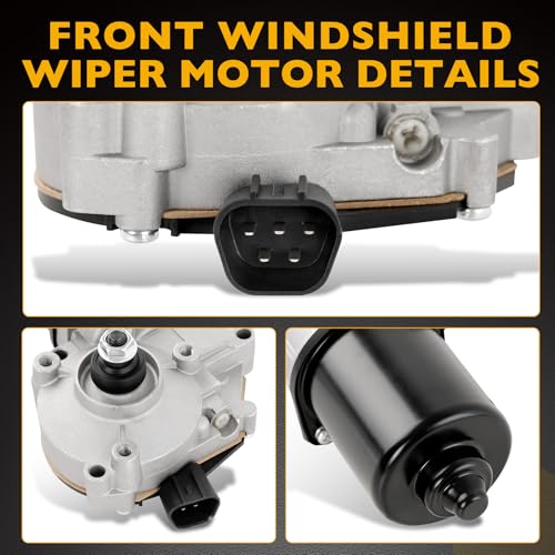 Image of Front Windshield Wiper Motor Compatible with 07-13 Chevrolet Avalanche, 14-18 Cheyenne, 07-18 Silverado 1500, 07-18 GMC Sierra 1500, 07-14 Cadillac Escalade Replacement 15779727, 15846942