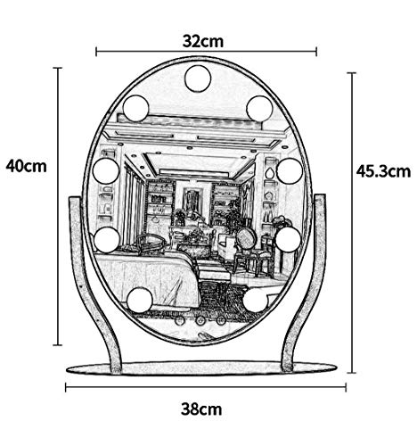 Njyt Free Standing Table Vanity Mirror 360° Swivel Dressing Mirror Illuminated Mirror With Led Lights Kit And Touch Control Vanity Mirrors #TOP1