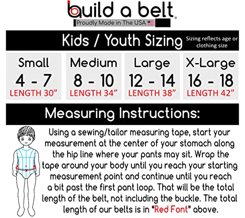 Build A Belt Boy's American Flag 1.25" Wide Flip Top Buckle with Adjustable Canvas Web Belt3