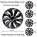 Hubcaps Wheel Covers Replacement R15 Size Hub Caps Universal-Fit Steel Wheel ABS Rims Cover Tire Cap for Car Sedan SUV Truck Van -Set of 4 （15-inch，Black）