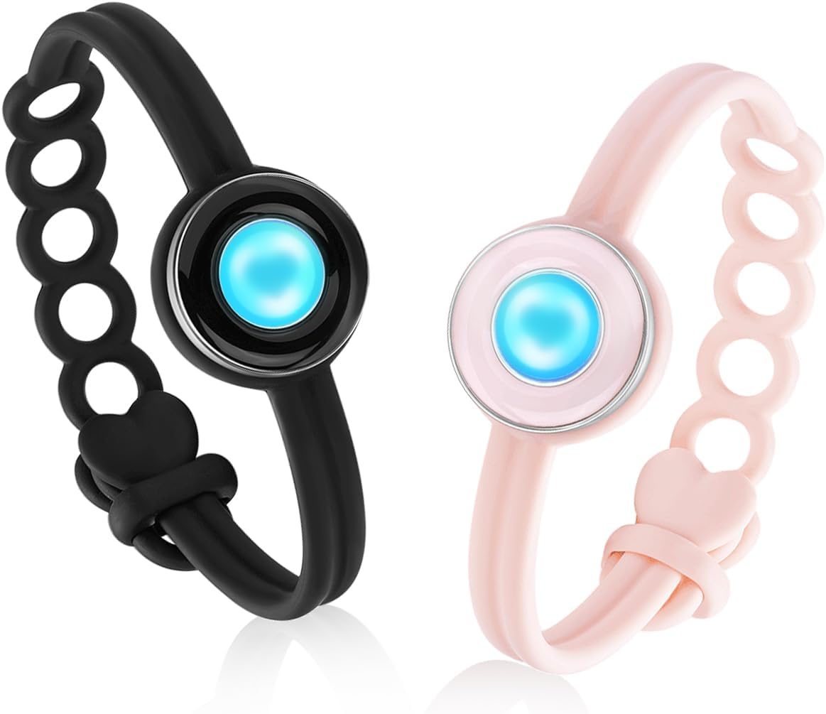 TOTWOO Candy Collection-Long Distance Touch Bracelets, Vibration & Light up for Love -Pair of Couples Bracelets Long Distance Relationship Gifts for Girlfriend Bluetooth Pairing Jewelry