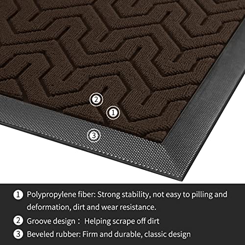 Yimobra Door Mats, Heavy Duty Water Absorbent Mud Resistant Easy Clean Entry Outdoor Mat,Non Slip Backing - Image 3