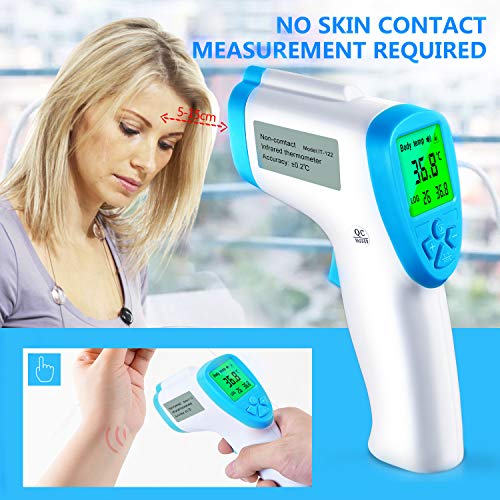Termômetro de testa, termômetro de testa infravermelho sem contato para bebês e adultos com precisão
