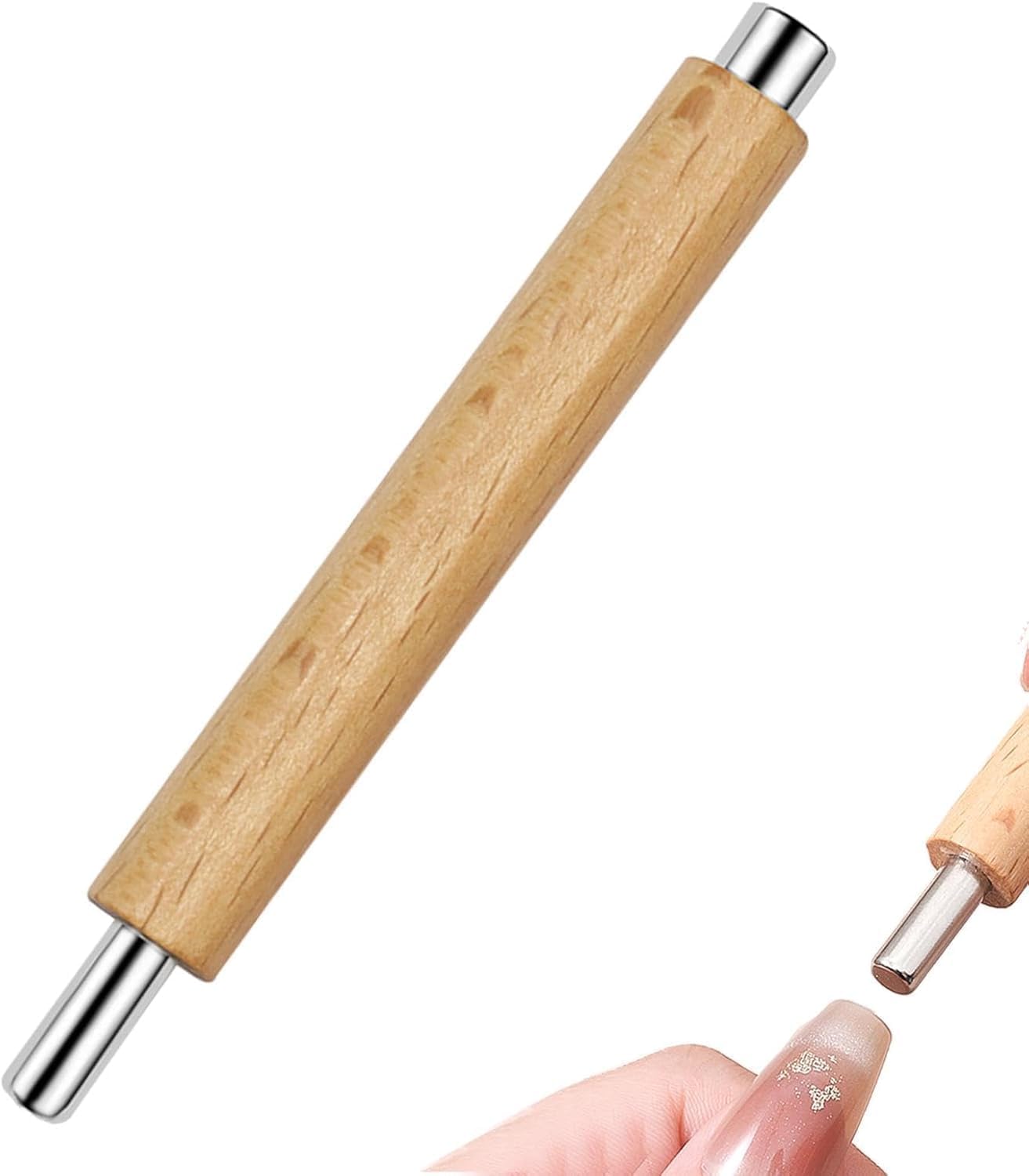 THR3E STROKES 2 in 1 Nail Magnet, Multifunctional Cat Eye Gel Nail Polish Magnet Pen, 3D Magnetic Nail Polish Stick for Home DIY, Salon, Studio, Nail Art Design Tools (2 IN 1)(BROWN)-image-5