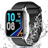 Fitness Tracker Watch with Heart Rate Monitor, Large Screen Activity Tracker with Pedometer, Sleep Monitor, Calories & Step Counter, 5ATM Waterproof Smart Watch for Women Men Fitness Watch for Sports