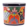 NOVICA Artisan Handmade Ceramic Waste Bin Floral Talaverastyle from Mexico Multicolor Decor Accessories Office Painted Folk Art Hacienda 9in H x 10in W x 675in D Talavera Collector