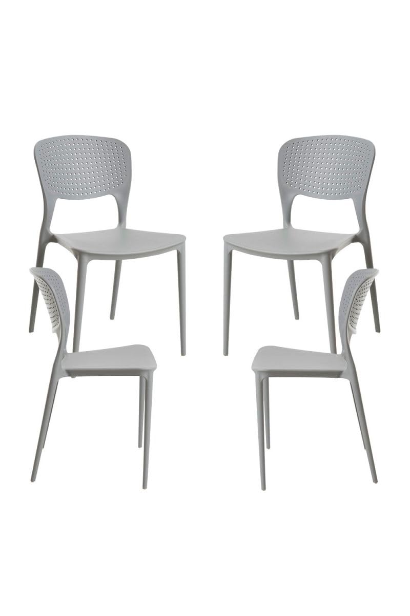 Regalos Miguel - Packs Sillas Jardín - Pack 4 Sillas Fresk - Gris Claro
