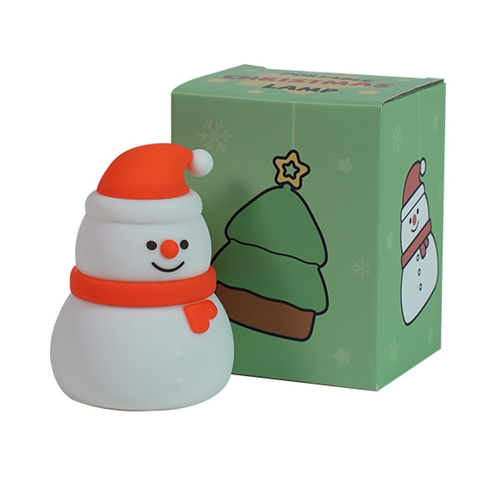 HOIXZCS Snowman Nightlight Equipped Hanging Rope Whimsical Night Light for Home Constantly On and Rainbow Mode Lighting Options Silicone Christmas Snowman,