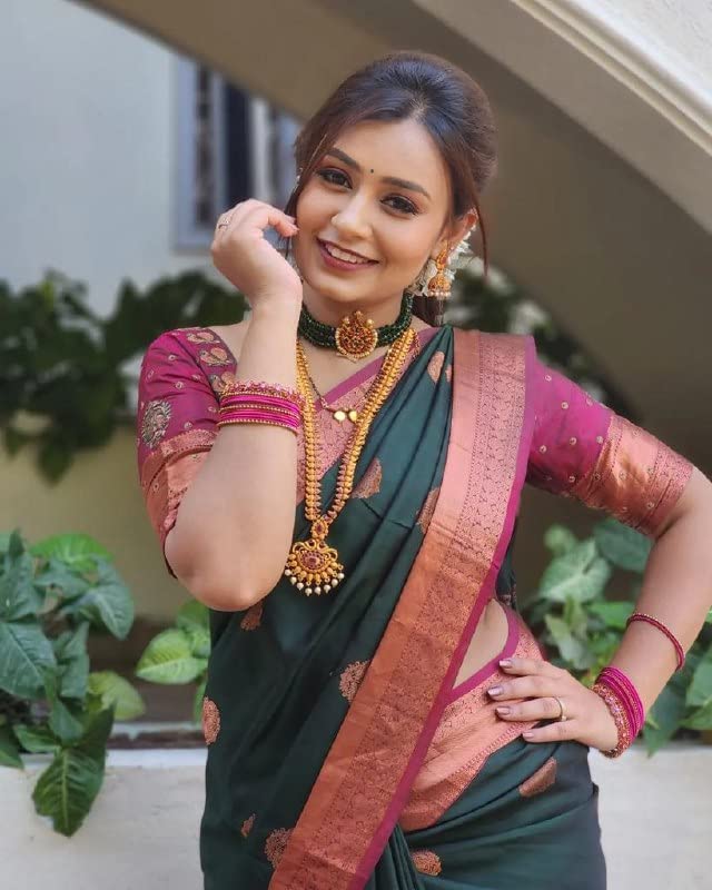 Image of Flosive Women's Cotton Saree With Blouse Piece