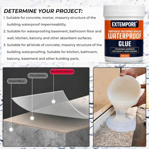 Image of Extempore Transparent Waterproof Glue 300 GM with Brush for Roof Leakage Repair | Epoxy Resin Waterproof Sealant | Crack Filler Adhesive for Terrace, Bathroom, Wall, Floor & Concrete Waterproofing