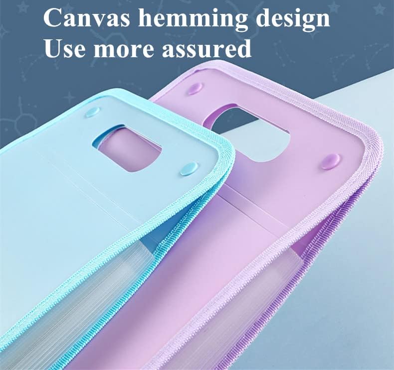 Vista 6 de Ailifly Carpeta de archivos A4, morado, material de polipropileno, gran capacidad, resistente al desgarro, impermeable, diseño de doble botón a