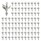 Opexicos 50Pcs Fishing Charms Fishman Charms Antiqued Silver Tone 3D Making DIY Handmade Accessories Craft 18 x 28 mm