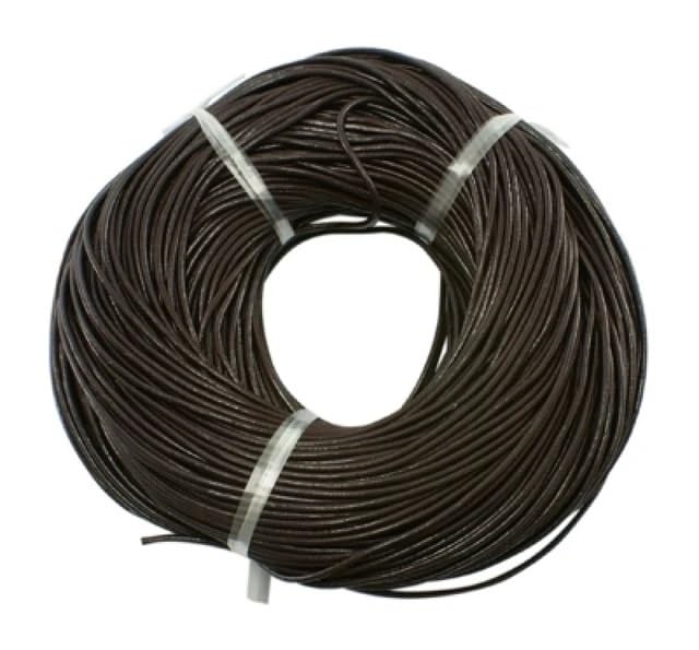 Cordon cuir 1.5mm Sienna pour fabrication bijoux et colliers DIY - Bobine de 100m