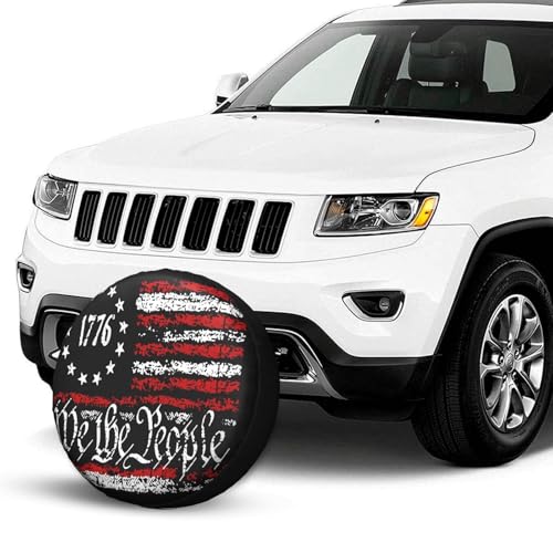 Image of Vintage America American Flag Spare Tire Cover Weatherproof Wheel Protectors Dust-Proof Sun Protection Wheel Tire Covers Universal Fit for Truck SUV RV Camper Trailer Car Accessories 15 inch