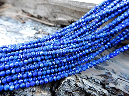 Perles lapis lazuli 2mm authentiques sans teinture pour enfilage de collier