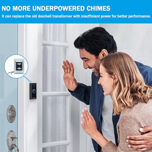 Image of 16V 30VA Doorbell Transformer Hardwired Door Chime Transformer Thermostat Power Adapter Compatible with Video Doorbell Ring Pro Nest Hello