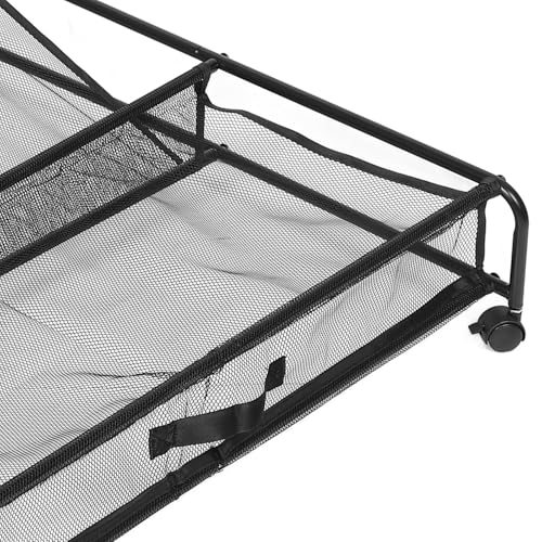 Organizador de zapatos bajo cama de hierro con ruedas contenedor de malla 8